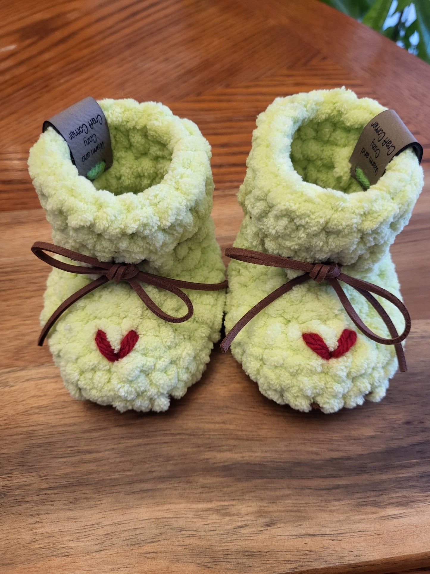 Grinch Baby Booties - Suede Sole
