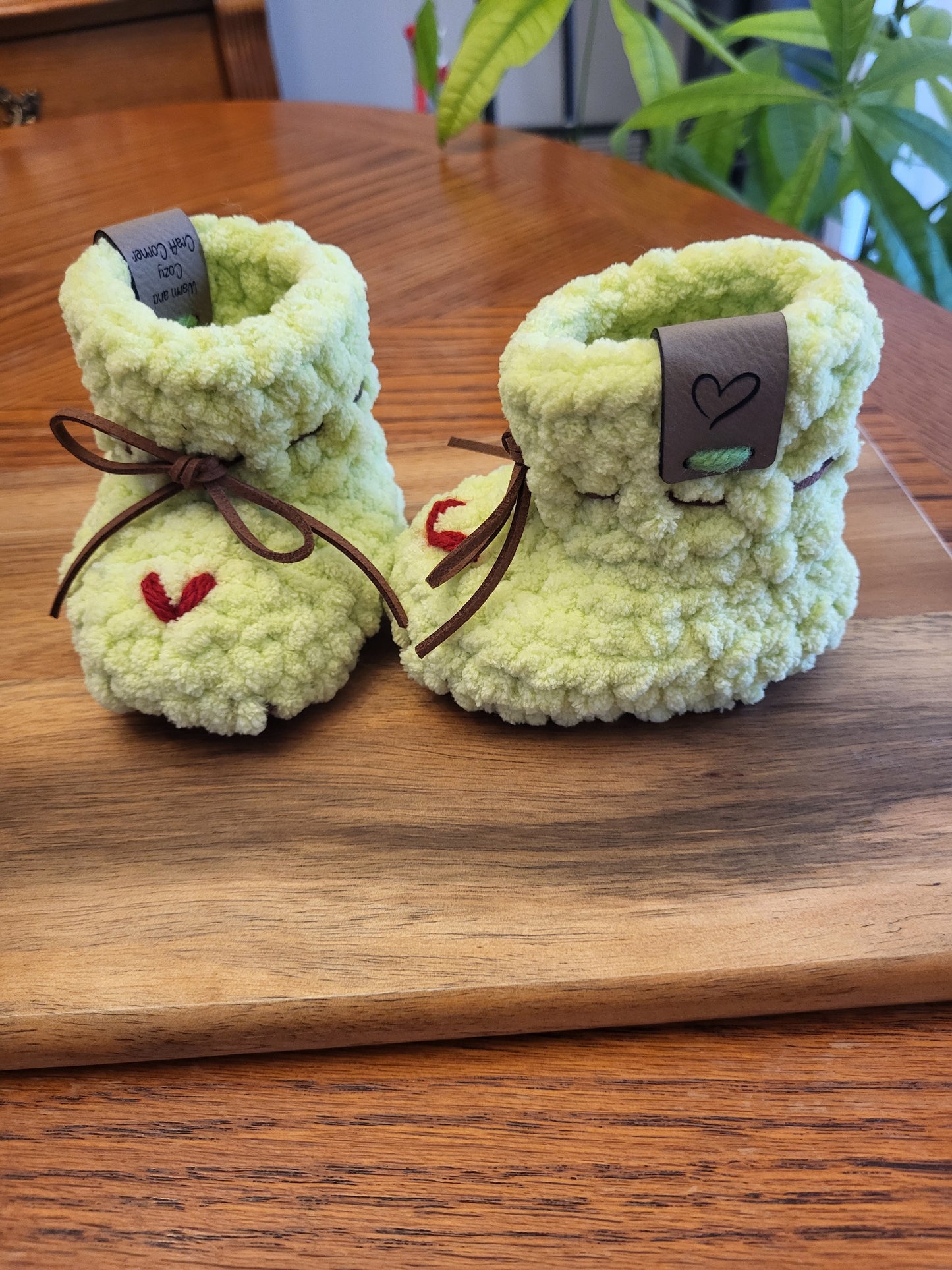 Grinch Baby Booties - Suede Sole