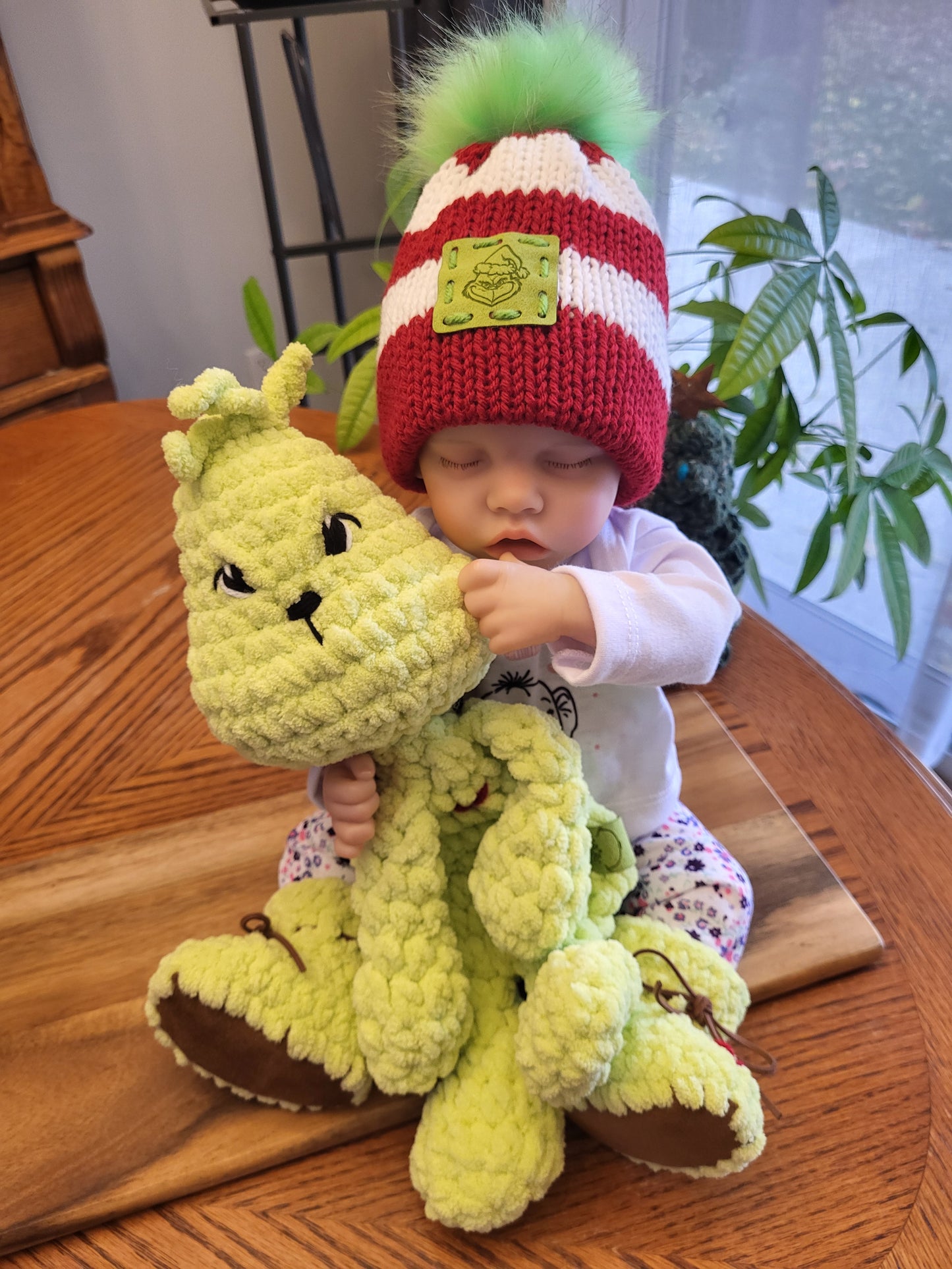 Grinch Baby Booties - Suede Sole