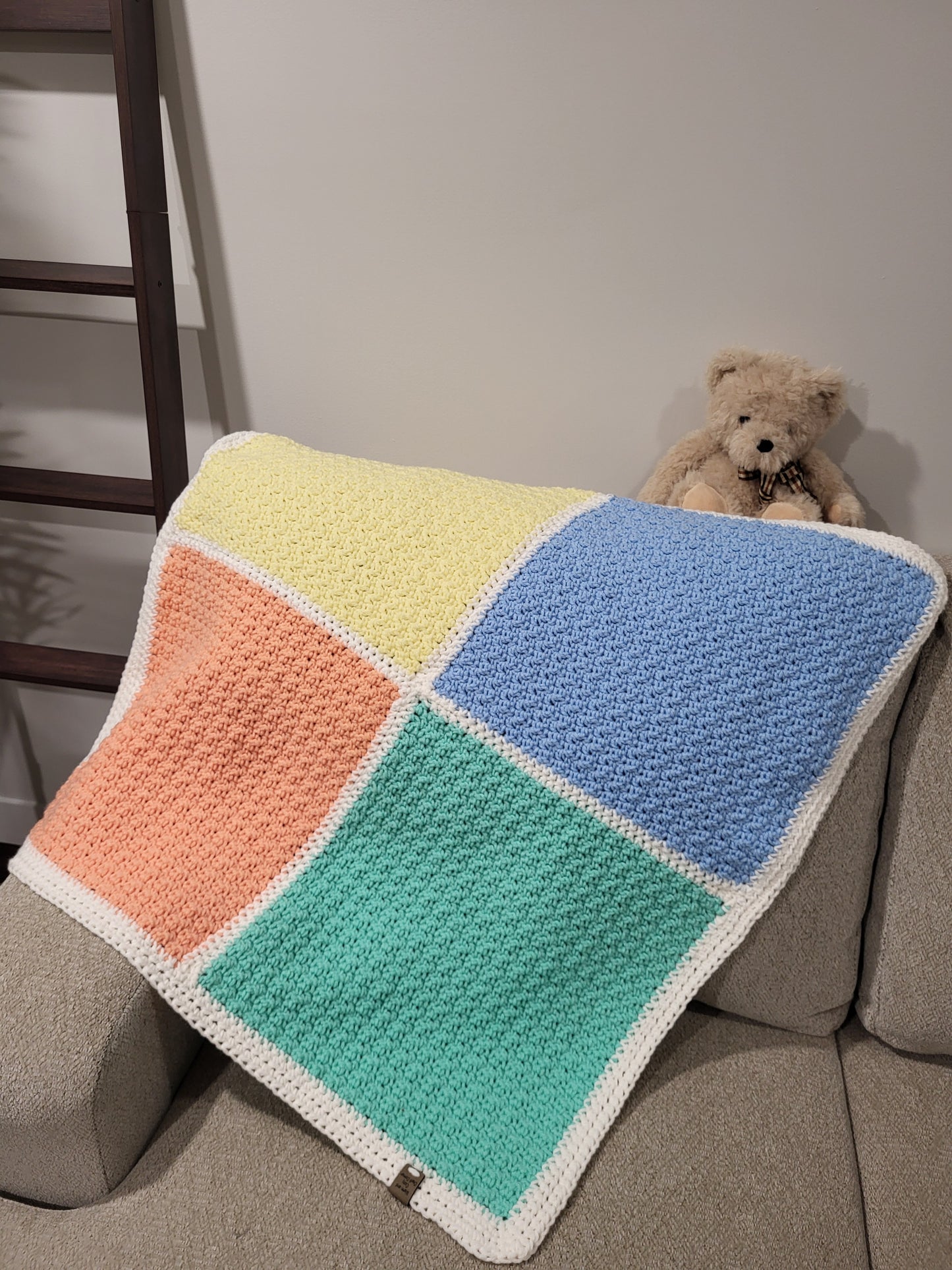 Handmade Crochet Baby Blanket - Coastal - In Stock