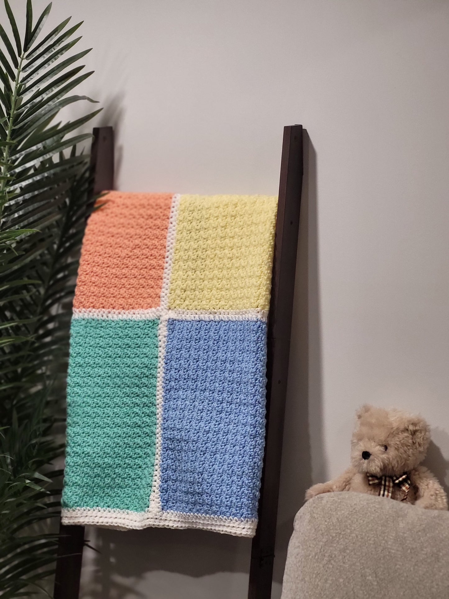 Handmade Crochet Baby Blanket - Coastal - In Stock
