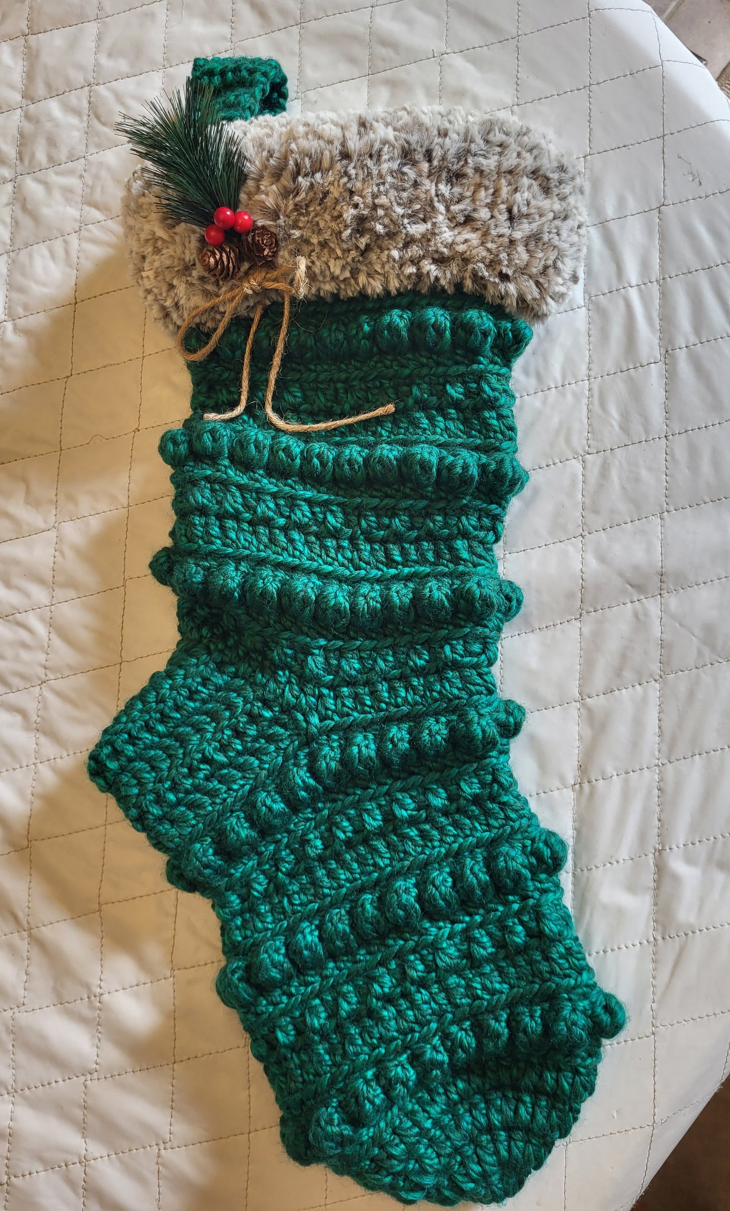 Luxury Classic Christmas Stocking - Crochet Christmas Stocking - Amara Stocking