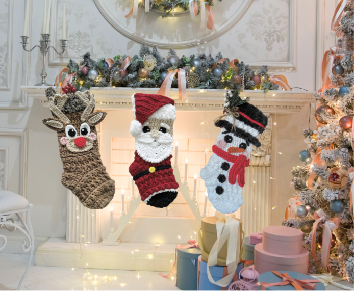 Classic Christmas Stockings - Santa - Rudolph - Snowman