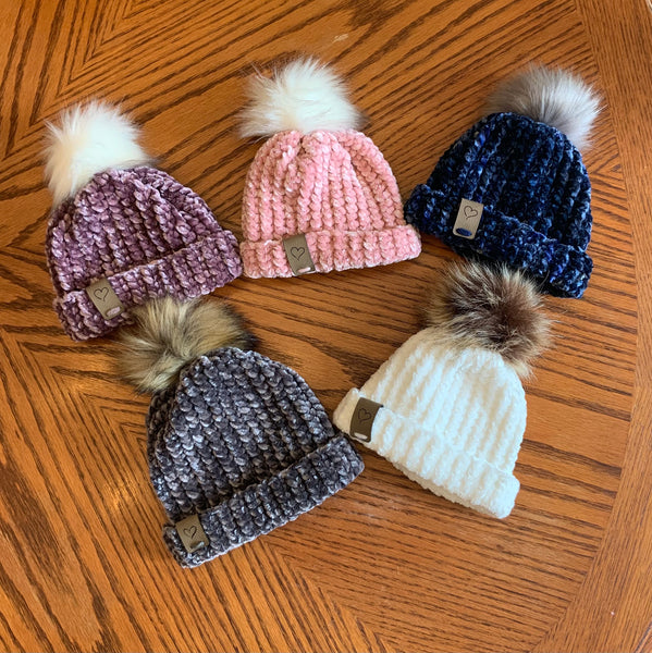 Velvet Single Pom Beanie