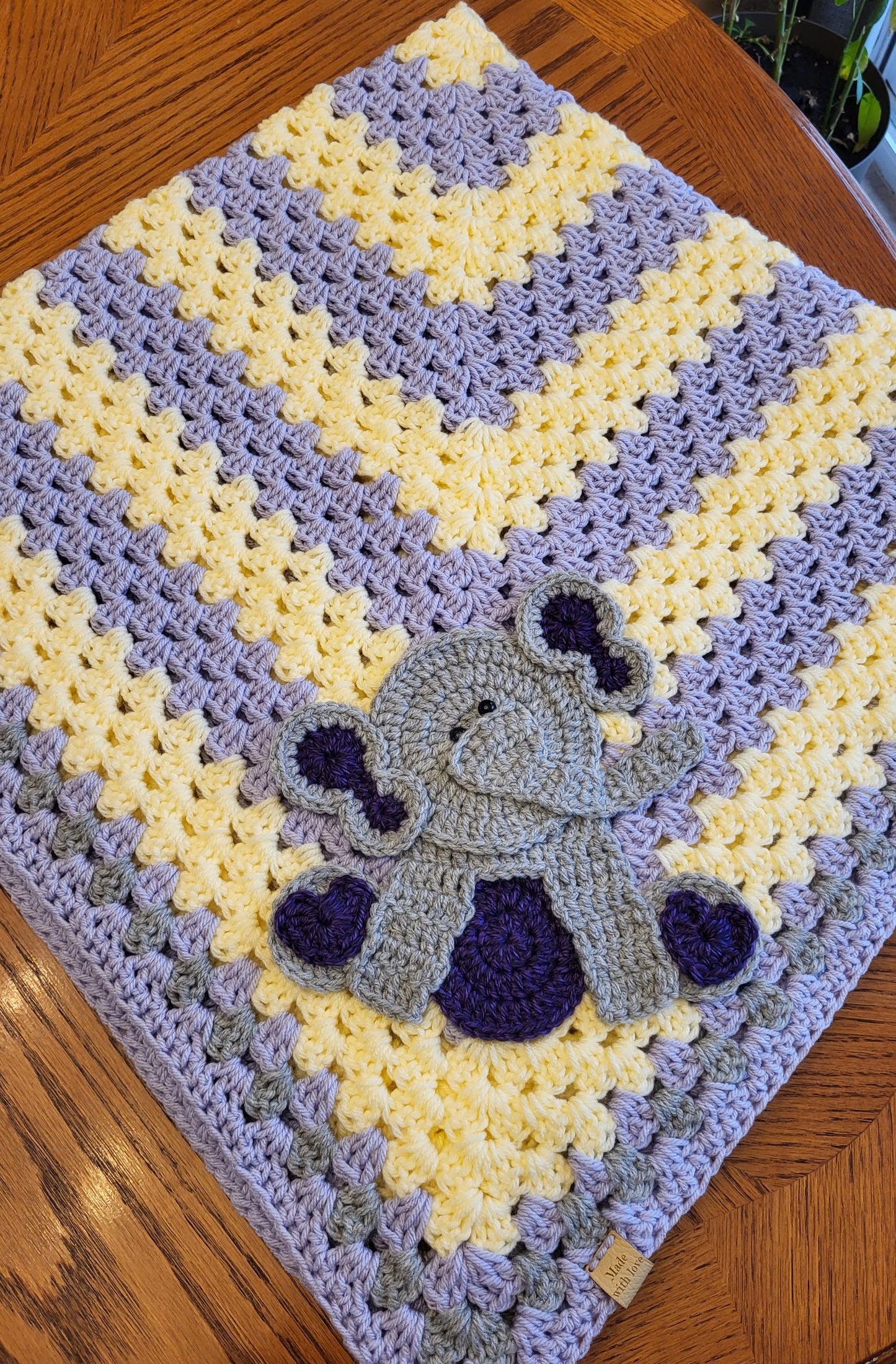 Crochet Baby Blanket - Grey Elephant - Made to Order