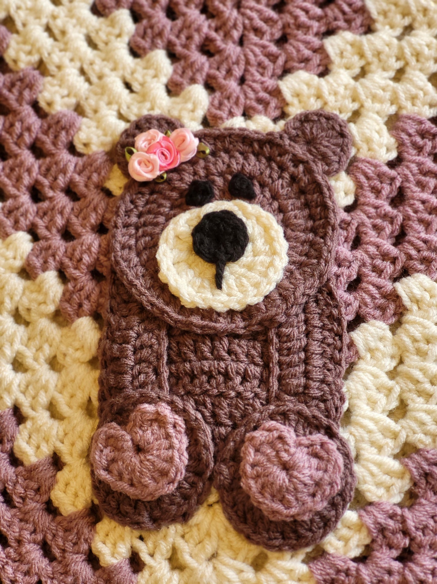 Crochet Baby Blanket - Bear - Made to Order