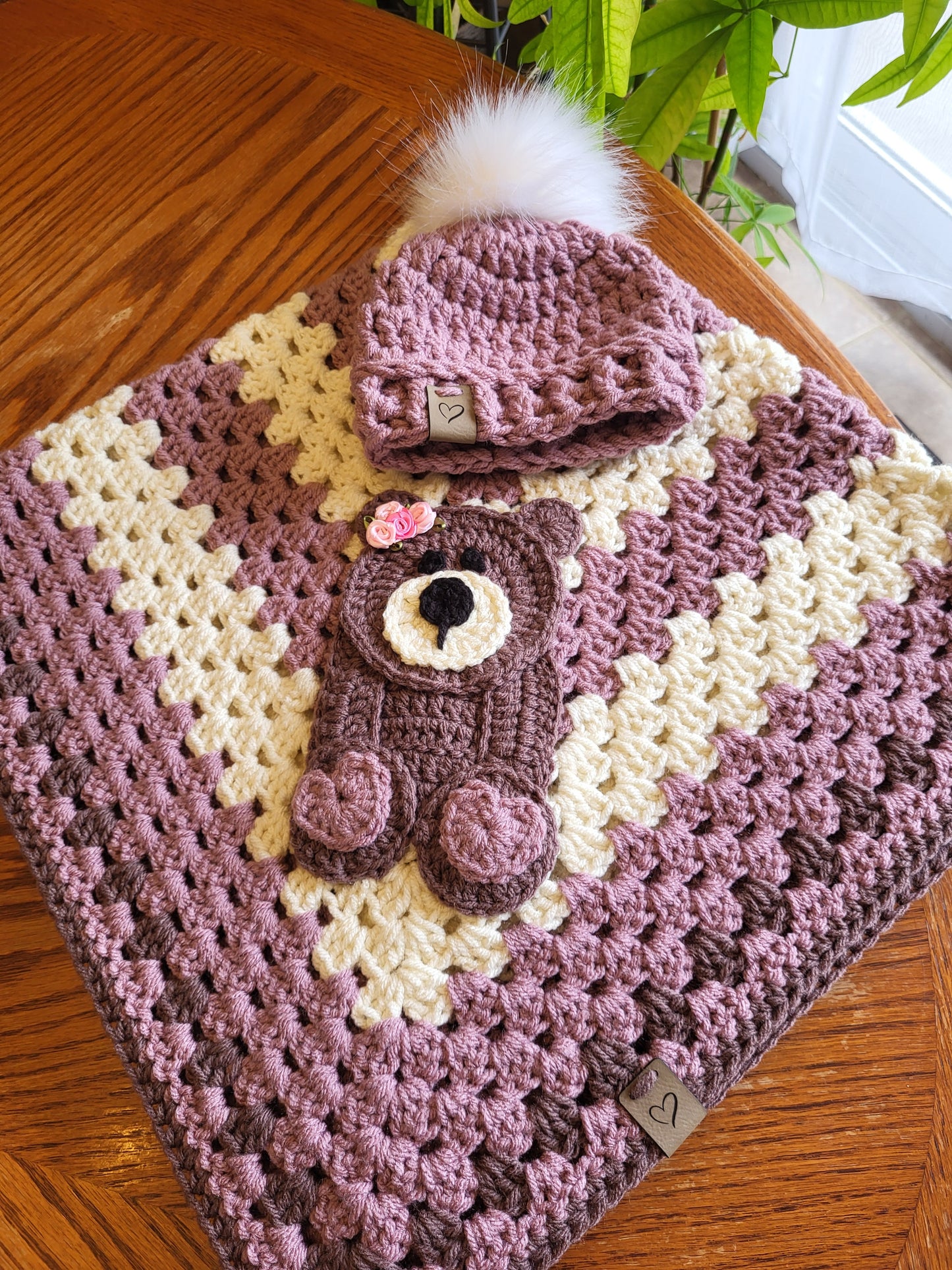 Crochet Baby Blanket - Bear - Made to Order