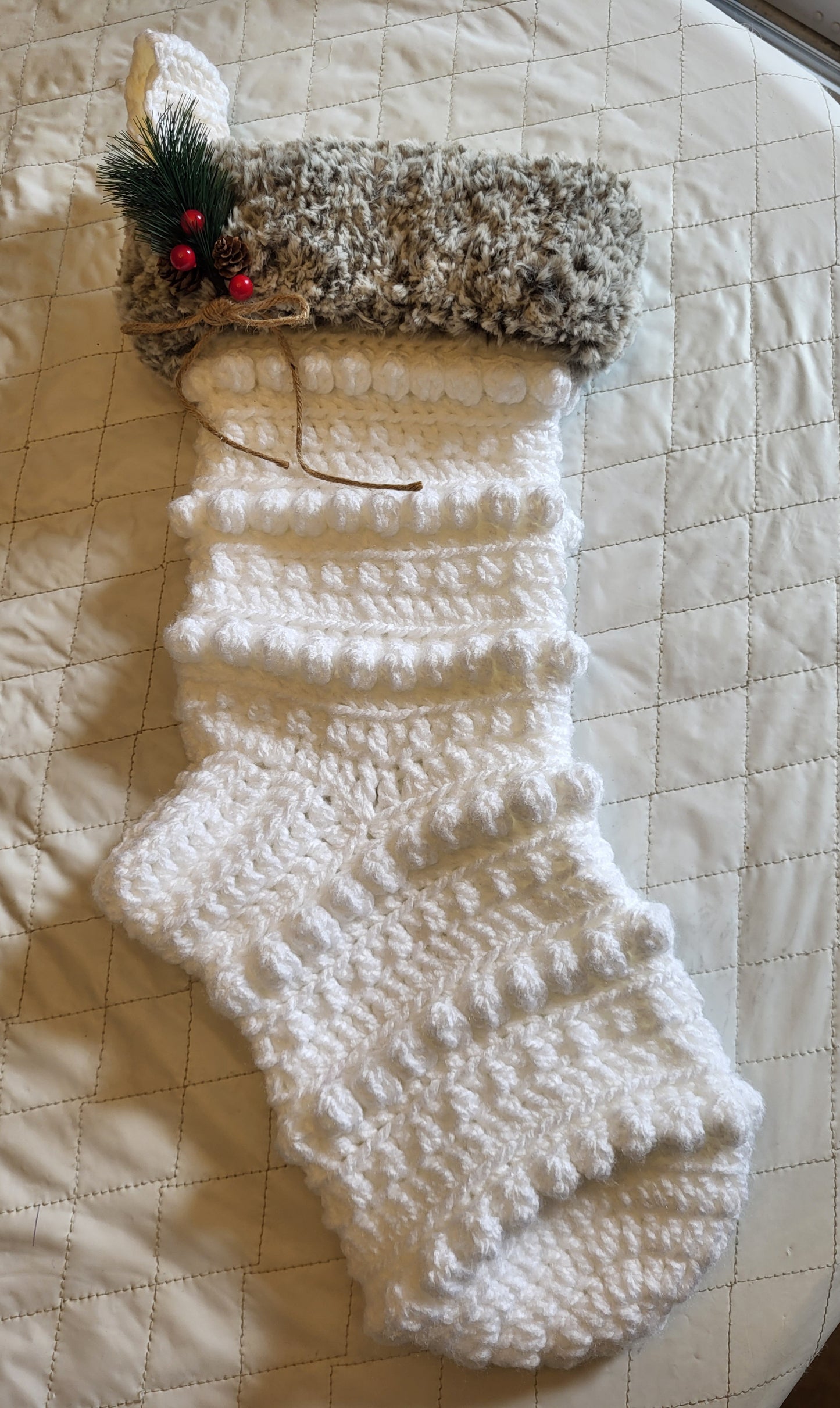 Luxury Classic Christmas Stocking - Crochet Christmas Stocking - Amara Stocking