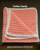 Handmade Crochet Baby Blanket - Cotton Candy